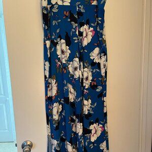 G.I.L.I. Got It Love It Jetsetter Wide Legs Side Slit Pants Flowered Size XL